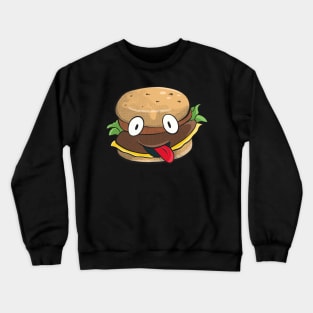 Burger Funny Fast Food Cartoon Hamburger Crewneck Sweatshirt